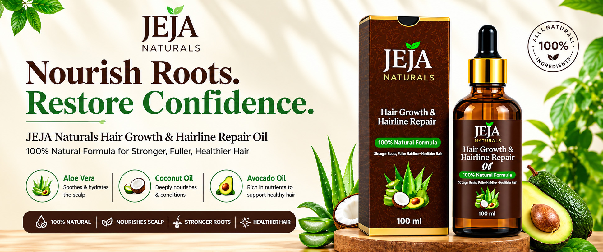 Revitalize your hairline with Jeja's Precision Repair Oil. Targeted support for receding hairlines and thinning hair. Discover Repair.
