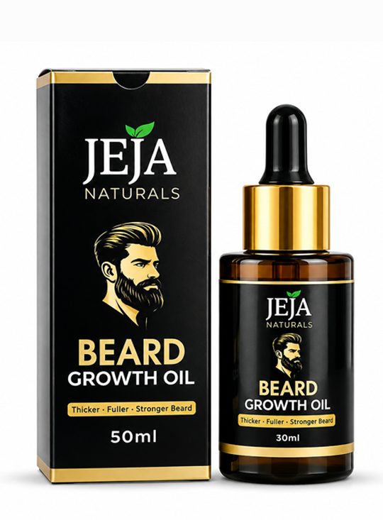 JEJA Naturals Beard Growth Oil bottle and box, 30ml